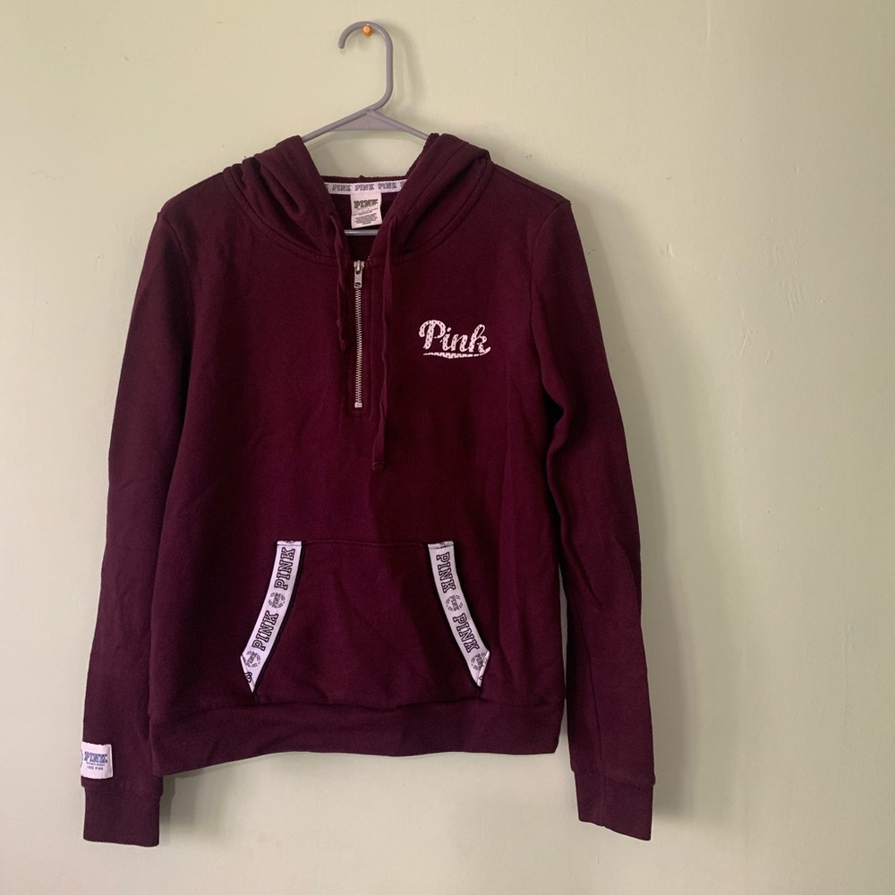 PINK  Burgundy Hoodie
